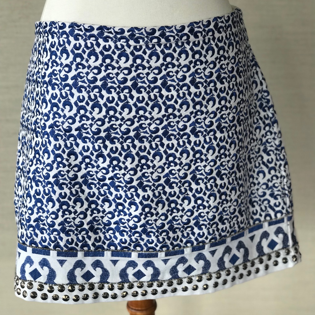 Blue And White Skirt. Beautiful And High-Quality.